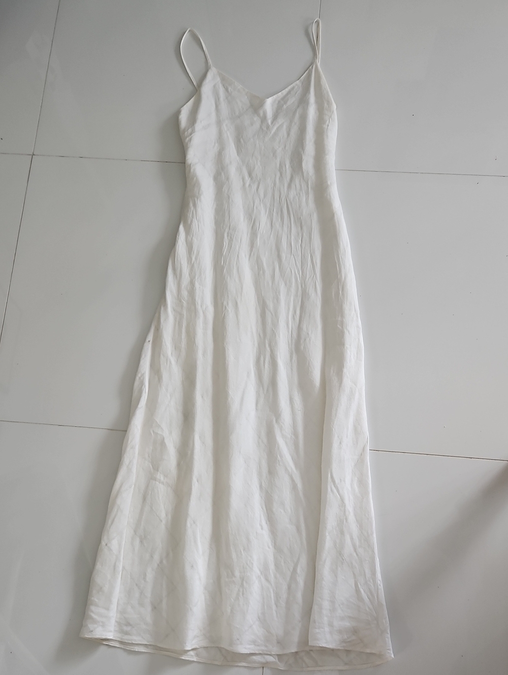 Banana Republic White Maxi Slip Dress with Spaghetti Straps